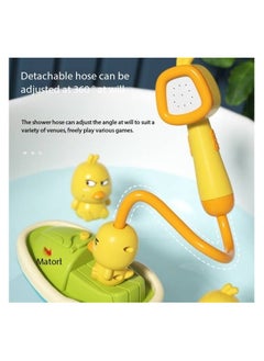 Generic Bath Toys for Toddlers 1-3, Water Spray Rubber Ducks Baby Bathtub Toys, Electric Shower Toy Set with Boat, Hand Spray, Hose, 4 Little Ducks, Fun Bath Toys for Kids Girls Boys  - Image 3
