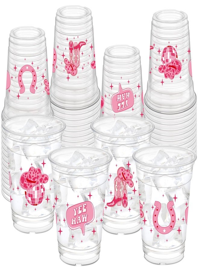 HYMENEX 50Pcs Western Cowgirl Plastic Cups, 12 oz Western Cowgirl Party Cups for Preppy Party Decoration Cowgirls Birthday Party Supplies - Image 1