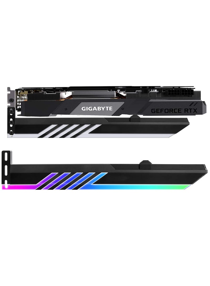 SOLARAE 5V 3-pin Addressable RGB Graphics Card GPU Brace Support Holder, Support Video Card Sag Holder/ Holster Bracket, Black - Image 1