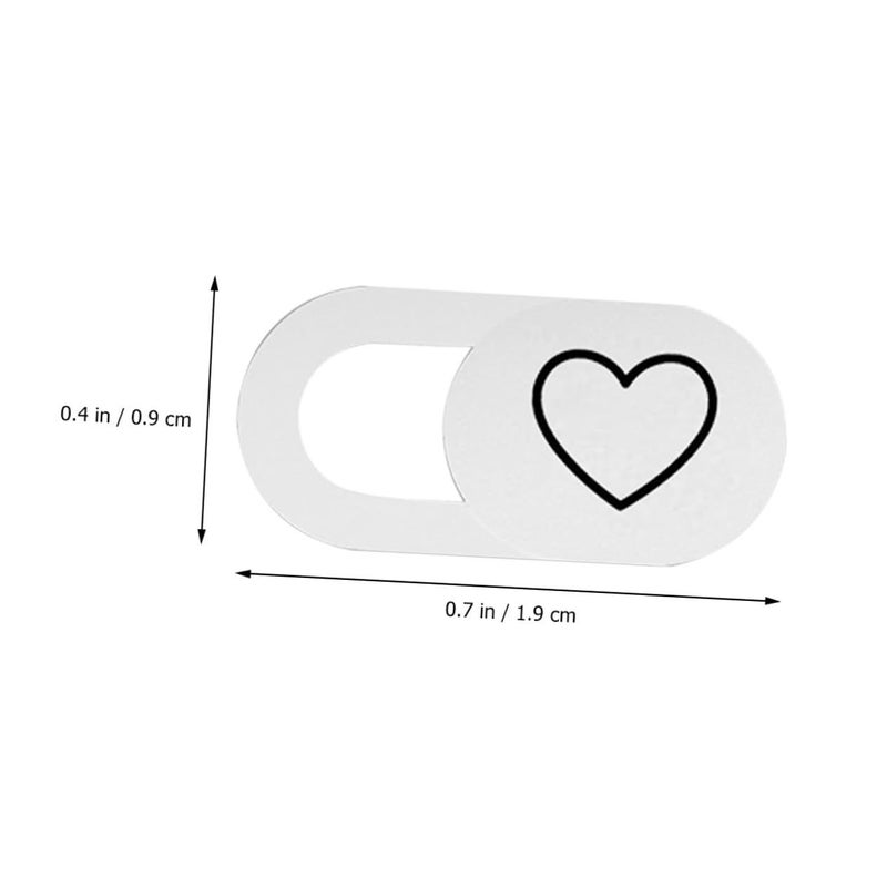White Laptop Webcam Cover Slide Privacy Protector 3pcs Heart Pattern Compatible Computers Tablets - Image 3