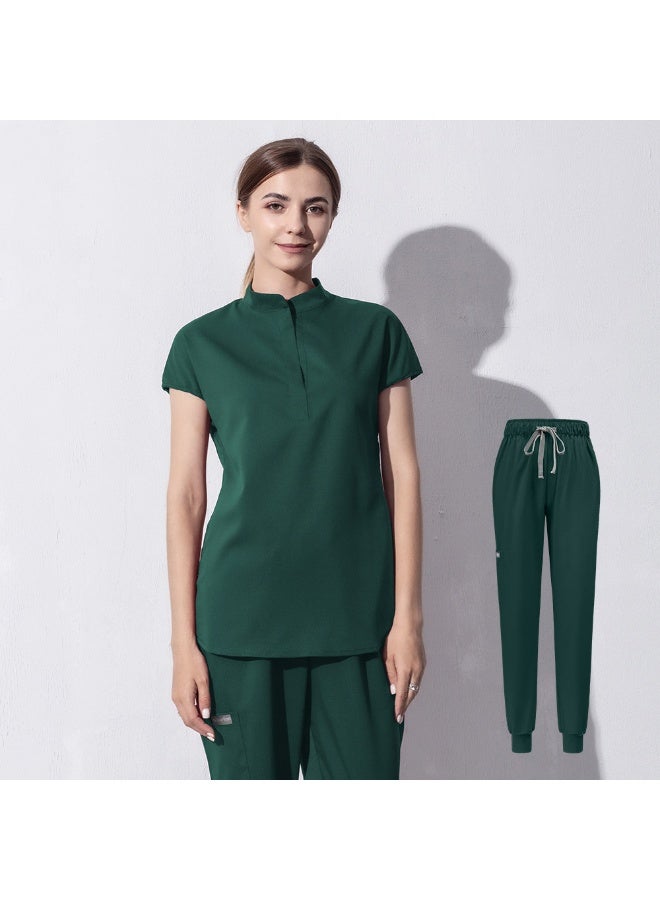 NIBEMINENT Fashion Women Workwear Scrub Tops+pant Medical Uniform Surgery Scrubs Shirt Short Sleeve Pet Shop Doctor Nurse Nursing Uniform - Image 1