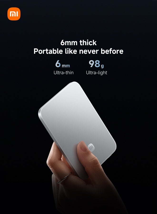 Xiaomi UltraThin Magnetic power bank，6mm thin，Ultra-Slim 5000mAh Battery pack，15W Max Ultra-Fast MagSafe-Compatible Portable Charger，metal body，For iPhone 17/16/15/14/13/12，xiaomi 15/14/13/12，samsung S25/S24/S23 Orange - Image 2