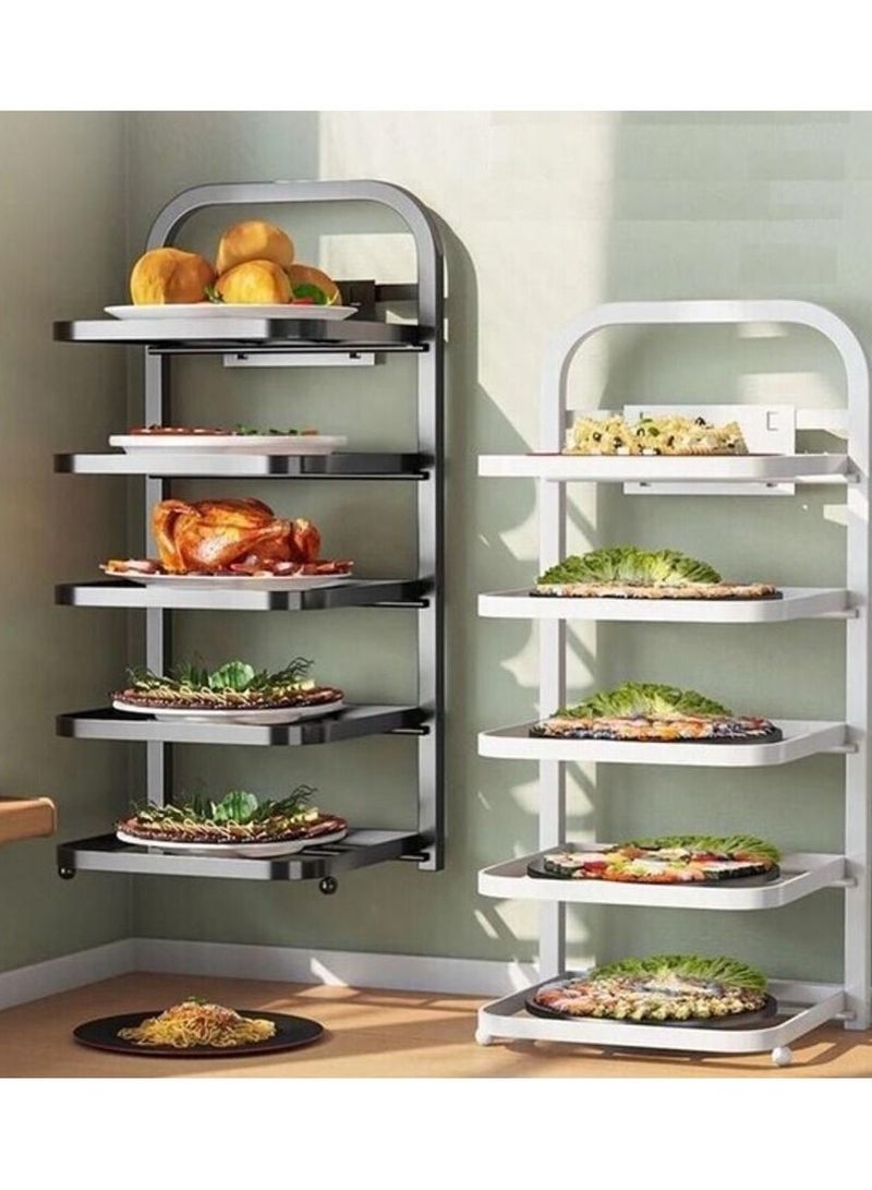 Lady Kitchen Dish stand, stainless steel dish holder, easy to install, can be installed on the wall, from 5 shelves, white color - Image 3