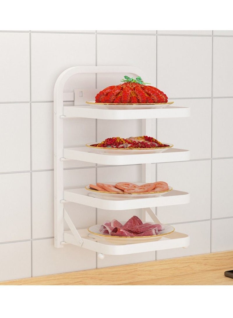 Lady Kitchen Dish stand, stainless steel dish holder, easy to install, can be installed on the wall, from 5 shelves, white color - Image 2