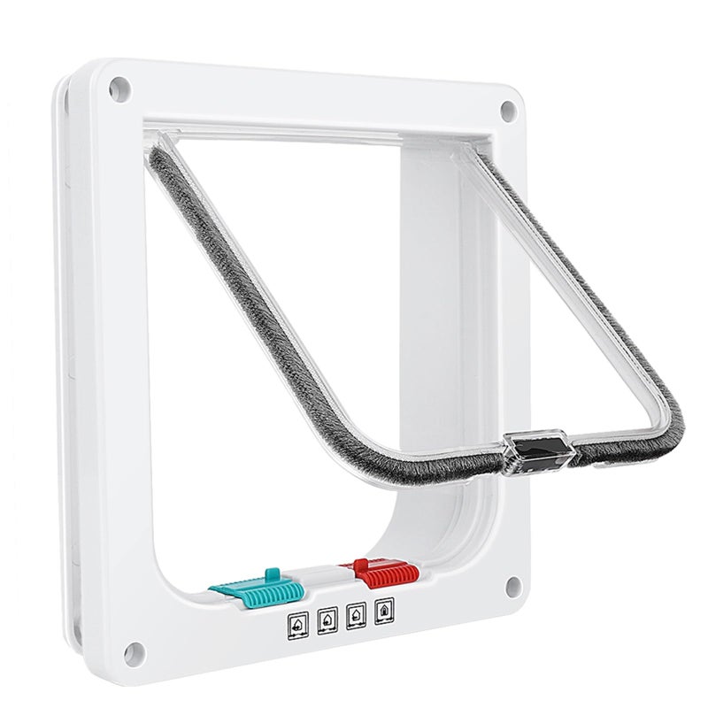 Lessmon Thin Cat Door for Windows, Pet Doors and Sliding Door, Safety Pet Door with 4 Way Lock, Weatherproof Cat Flap for Thin Door and Wall(Medium, Outer Size 7.76 * 7.5 * 0.78in) - Image 1