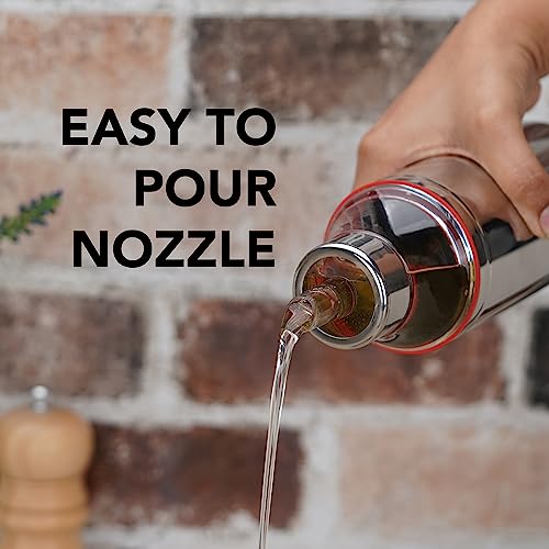 Sumeet Stainless Steel Nozzle Small Oil Dispenser and Container | Vinegar Bottle | Olive Oil Pourer | Oil Can, 350ML, Pack of 1, Silver - Image 5