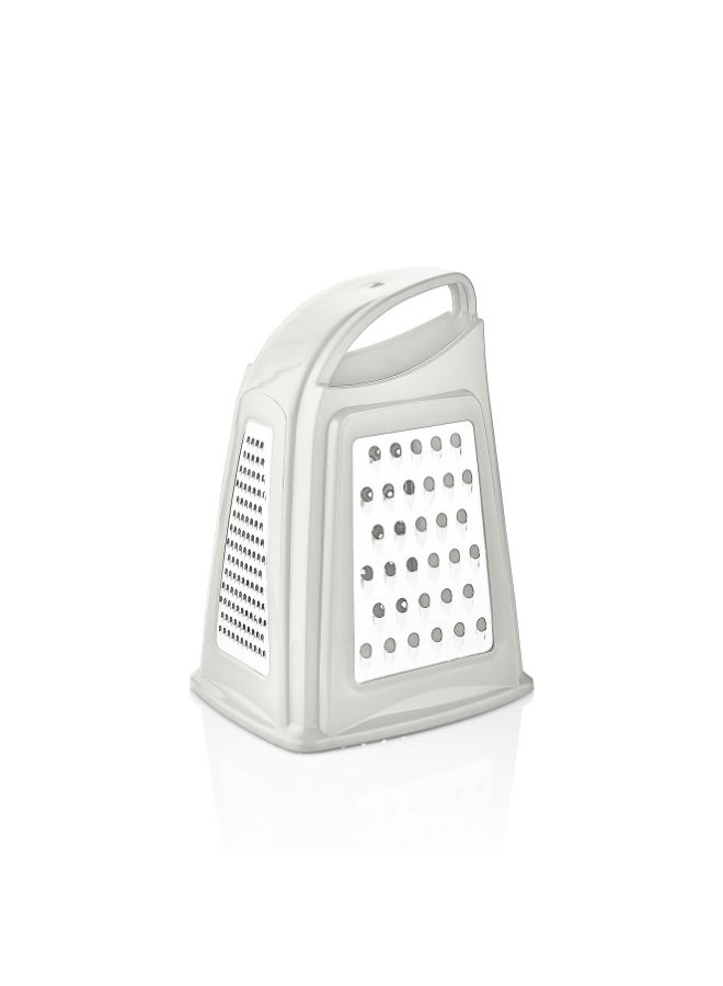 QLUX Stainless Steel Grater with a Multi-Sided Plastic Frame for Grating Different Types of Vegetables or Cheese in The Kitchen 15X12.1X19.8 cm - Image 2