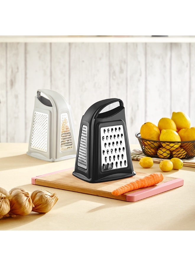 QLUX Stainless Steel Grater with a Multi-Sided Plastic Frame for Grating Different Types of Vegetables or Cheese in The Kitchen 15X12.1X19.8 cm - Image 3