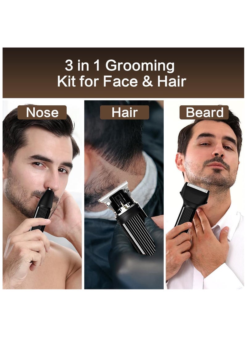 ECVV 3-in-1 Beard & Nose Hair Trimmer, USB Rechargeable Hair Trimmers Shavers for Men Grooming Kit, Cordless Hair Clippers Beard Trimmer for Men - Image 1