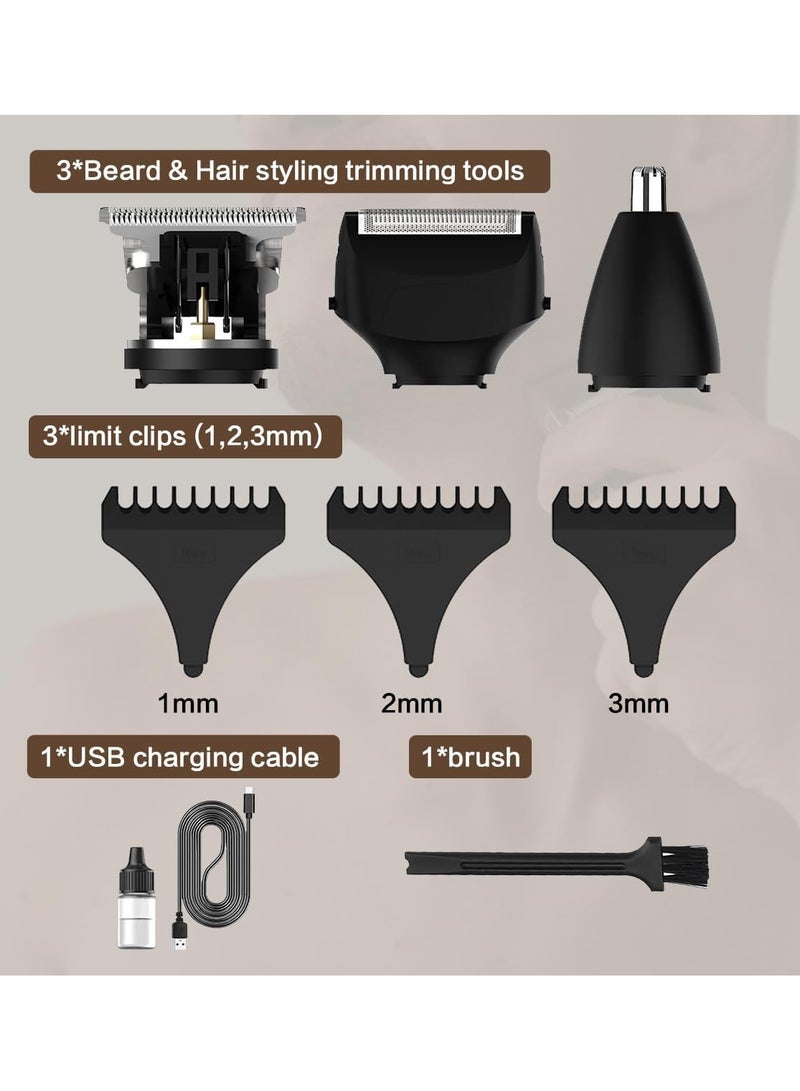 ECVV 3-in-1 Beard & Nose Hair Trimmer, USB Rechargeable Hair Trimmers Shavers for Men Grooming Kit, Cordless Hair Clippers Beard Trimmer for Men - Image 3