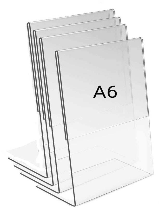 DLIEN Acrylic Display Stand Tent Card Holder Sign Display Portrait Meeting Stand Acrylic Signage Holder (A6/102x148 mm, Clear 4X6 -inch (2pcs) - Image 1