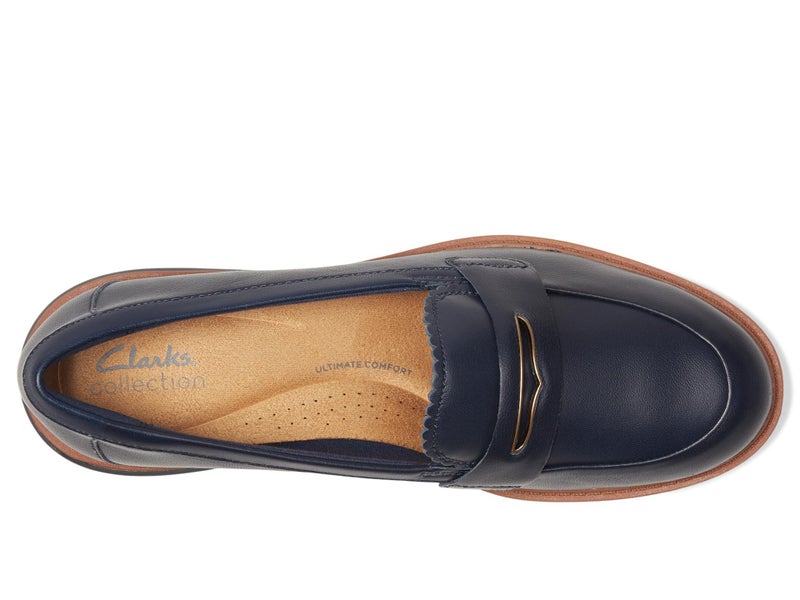 Clarks Collection Women's Westlynn Glow Penny Loafer, Navy Leather, 8 M US - Image 2