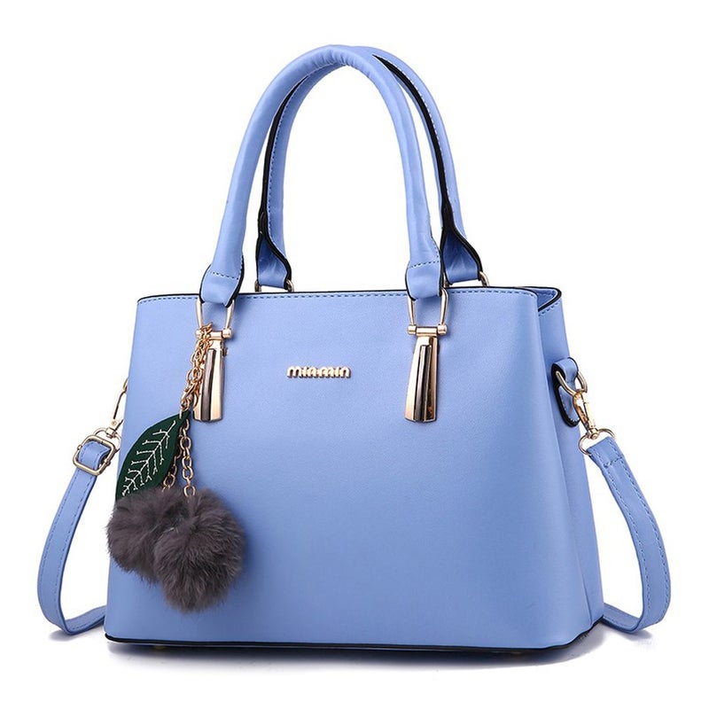 Dreubea Women's Leather Handbag Tote Shoulder Bag Crossbody Purse (Sky Blue…) - Image 1