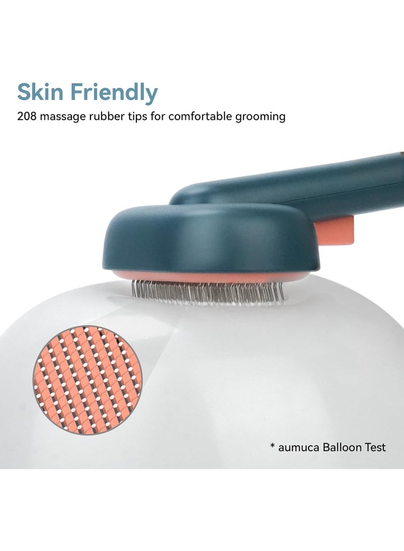 Meetion Cat Brush for Shedding and Grooming, Self Cleaning Slicker Brush for Short or Long Haired Cats, Pet Dog Hair Brush for Puppy Kitten Massage Removes Loose Undercoat, Mats, Tangled Hair, Shed Fur - Image 3