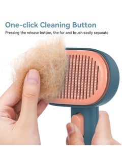 Meetion Cat Brush for Shedding and Grooming, Self Cleaning Slicker Brush for Short or Long Haired Cats, Pet Dog Hair Brush for Puppy Kitten Massage Removes Loose Undercoat, Mats, Tangled Hair, Shed Fur  - Image 4
