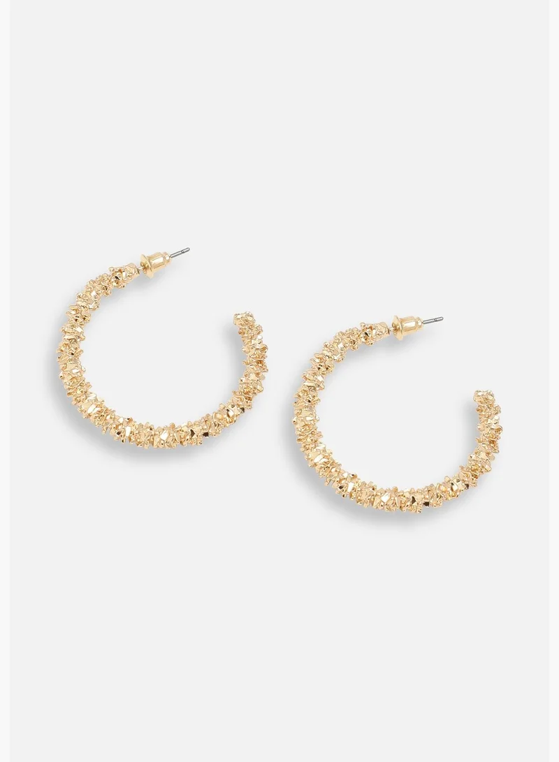 SOHI Gold Plated Party Designer Stone Hoop Earring For Women