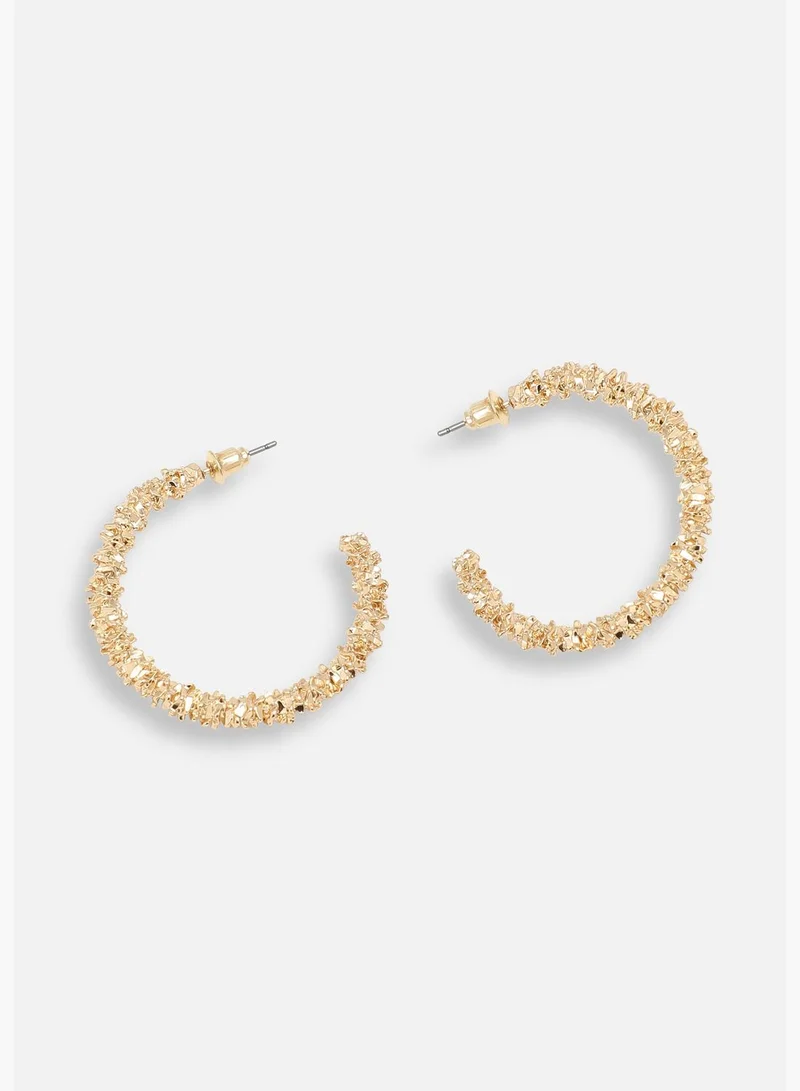 SOHI Gold Plated Party Designer Stone Hoop Earring For Women