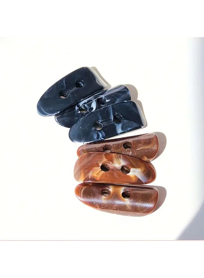 Black Resin Buttons For DIY Sewing Jackets Hats Shoes Vintage Shapes Hand Stitch Fasteners - Image 2