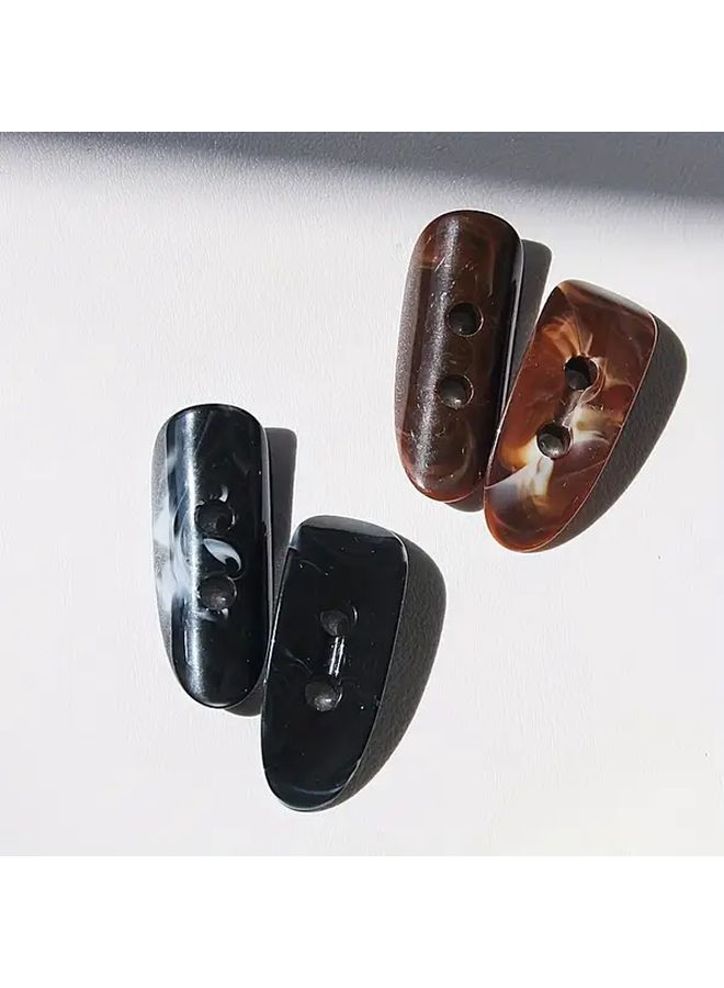 Black Resin Buttons For DIY Sewing Jackets Hats Shoes Vintage Shapes Hand Stitch Fasteners - Image 4