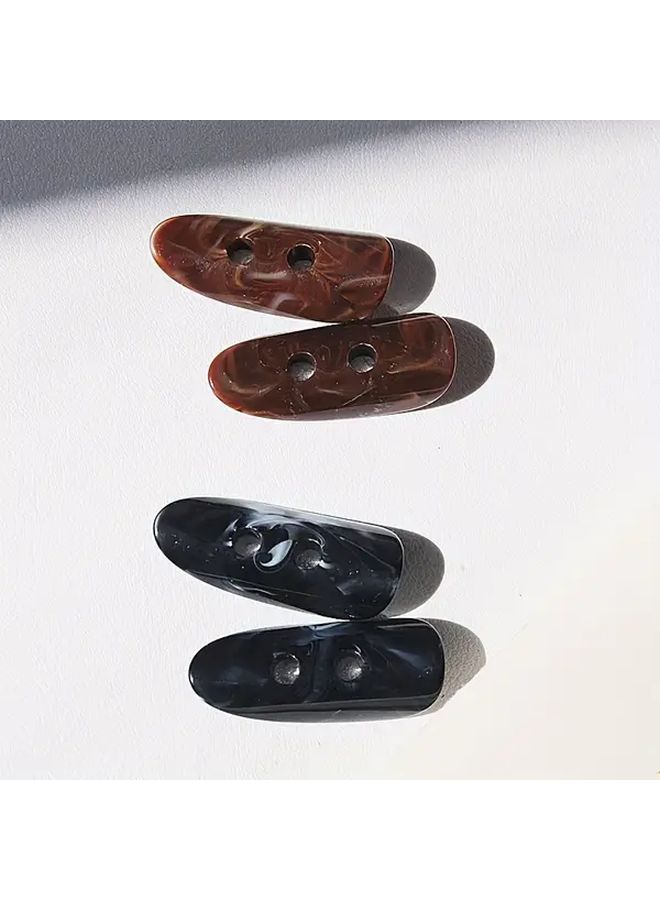 Black Resin Buttons For DIY Sewing Jackets Hats Shoes Vintage Shapes Hand Stitch Fasteners - Image 1