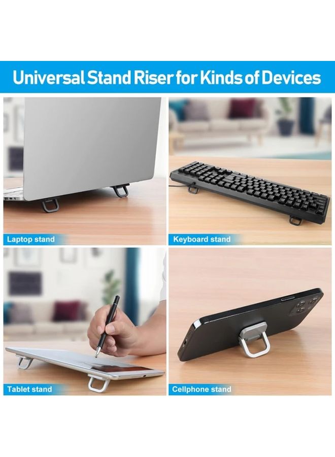 Silvery Portable Foldable Laptop Stand Adjustable Height Aluminum Alloy Cooling Riser - Image 4