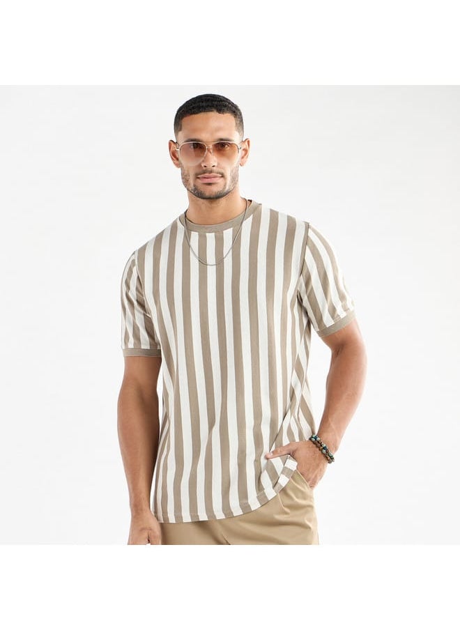FAV Striped Crew Neck T-shirt with Short Sleeves  - Image 1