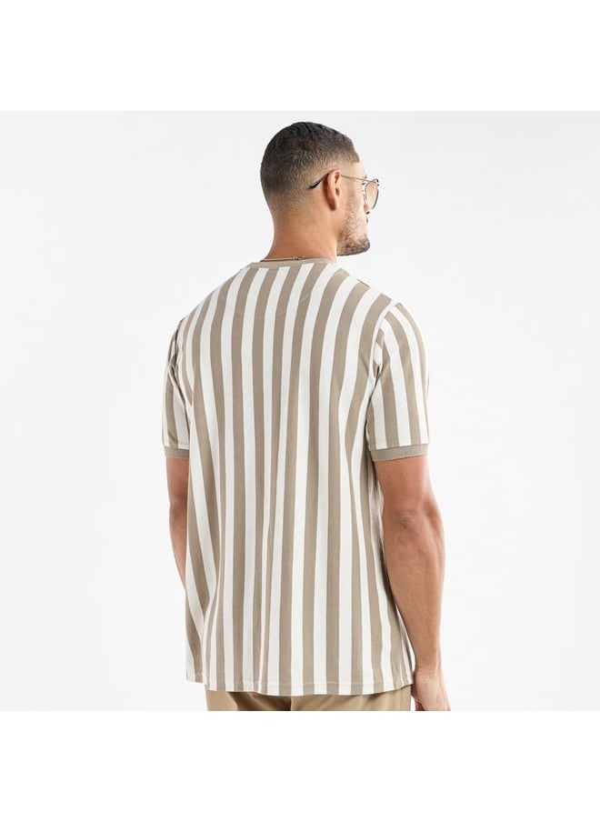 FAV Striped Crew Neck T-shirt with Short Sleeves  - Image 3