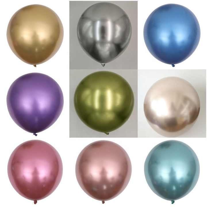 Party Balloon بالون حفلة بلون معدني 18 بوصة بالون كبير ضخم لتزيين عيد الميلاد ذو الطابع | حفلة استقبال المولود | خطوبة | بالونات كبيرة | 18 بوصة | بالونات من مادة اللاتكس (أزرق معدني، عبوة من 5)  - Image 2