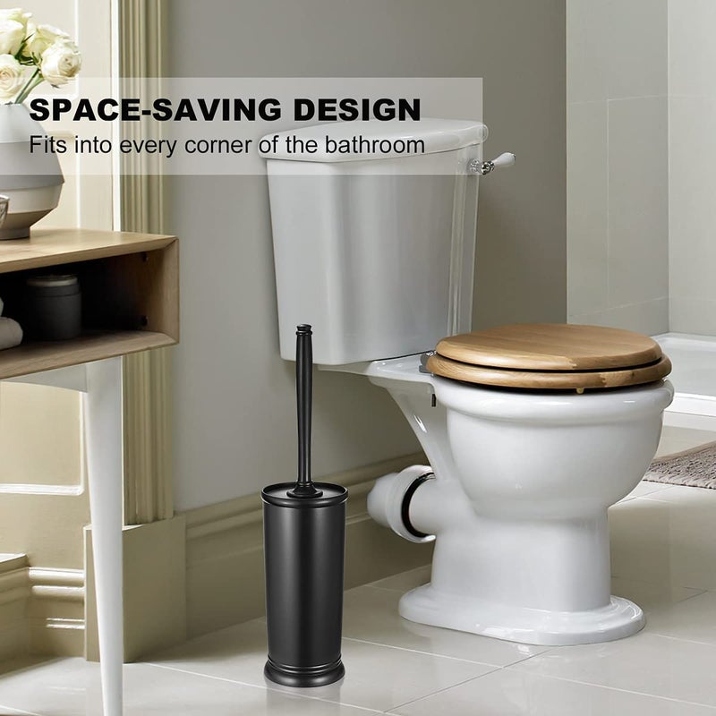 🚽 فرشاة مرحاض مع حاملة من الفولاذ المقاوم للصدأ لتنظيف الحمامات - Image 3