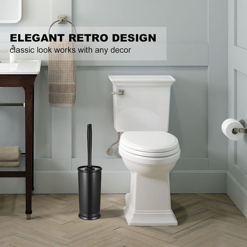 🚽 فرشاة مرحاض مع حاملة من الفولاذ المقاوم للصدأ لتنظيف الحمامات - Image 2