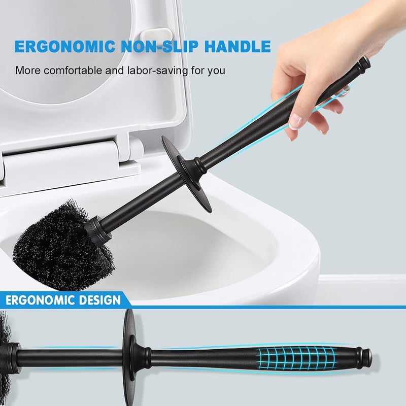 🚽 فرشاة مرحاض مع حاملة من الفولاذ المقاوم للصدأ لتنظيف الحمامات - Image 5