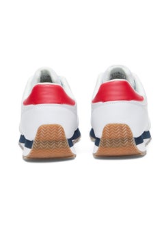 U.S. Polo Assn. Men's White Low-Top Sneakers, Lightweight with Red and Navy Accents - Lace-Up Design with Comfort Cushioned Sole for Casual Everyday Wear  - Image 4