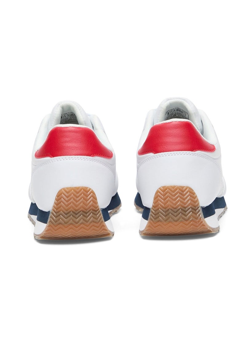 U.S. Polo Assn. Men's White Low-Top Sneakers, Lightweight with Red and Navy Accents - Lace-Up Design with Comfort Cushioned Sole for Casual Everyday Wear  - Image 4