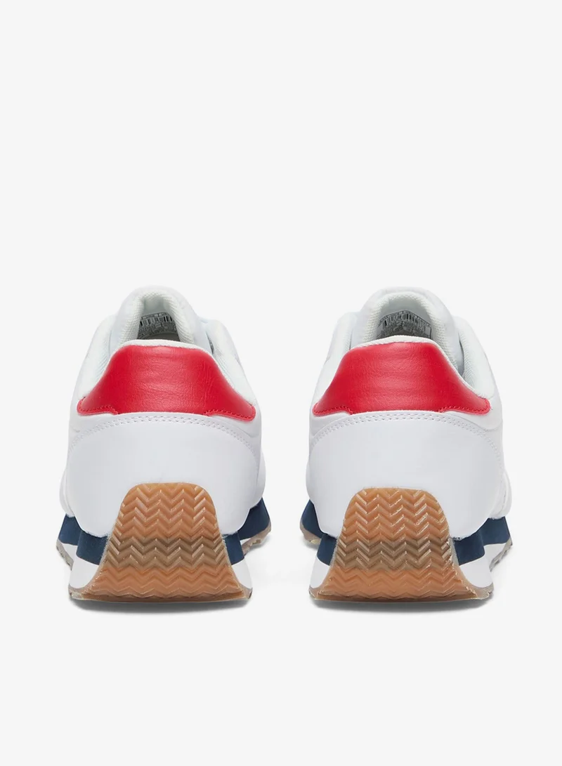 U.S. Polo Assn. White/Navy/Red Men's White Low-Top Sneakers, Lightweight Shoes with Red and Navy Accents - Lace-Up Design with Comfort Cushioned Sole for Casual Everyday Wear for Men | Best Price UAE