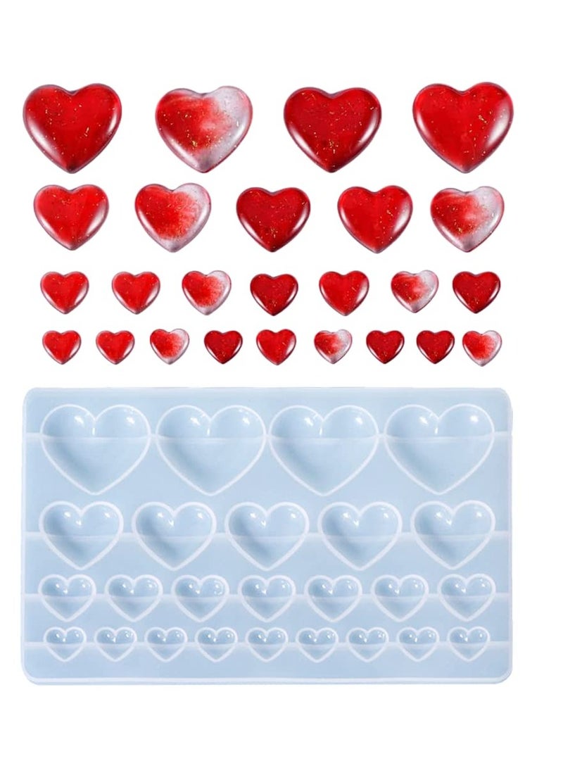 KASTWAVE Love Heart Resin Silicone Moulds, 25 Cavities Silicone Casting Epoxy Resin Mold, Suitable for Pendant Earring Keychain Decoration  - Image 1