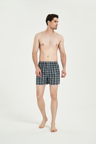 JupiterSecret Men's Boxers Underwear 100% Cotton Woven Boxers for Men Pack Boxer Shorts Assorted Colors - Image 3