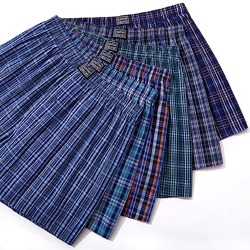 JupiterSecret Men's Boxers Underwear 100% Cotton Woven Boxers for Men Pack Boxer Shorts Assorted Colors - Image 4