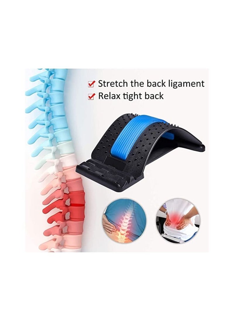 Lumbar Back Stretching Device For Pain Relief With Magnetic Points Inserted, Back Massager With 3 Adjustable Settings