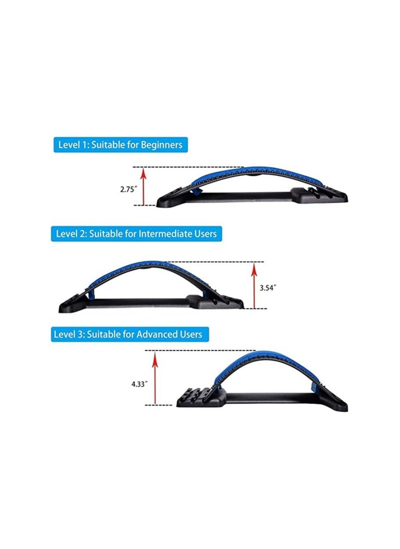 Lumbar Back Stretching Device For Pain Relief With Magnetic Points Inserted, Back Massager With 3 Adjustable Settings