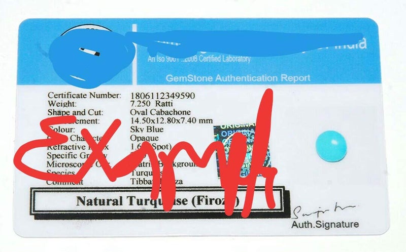 AK CREATION & Jewels 12.25-18.75 Ratti Certified Turquoise (Firoza) Natural Gemstone for Men & Women - Image 2