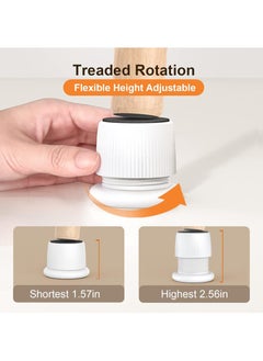 Generic Furniture Bed Risers 1.6-2.6 inch Bed Risers White Durable Plastic and Anti Slip Couch Risers 2 inch for Sofa Bed Table and Chair Lifts(4 pcs)  - Image 2