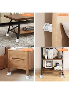 Generic Furniture Bed Risers 1.6-2.6 inch Bed Risers White Durable Plastic and Anti Slip Couch Risers 2 inch for Sofa Bed Table and Chair Lifts(4 pcs)  - Image 4