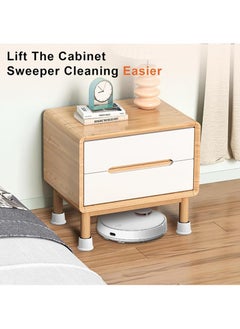 Generic Furniture Bed Risers 1.6-2.6 inch Bed Risers White Durable Plastic and Anti Slip Couch Risers 2 inch for Sofa Bed Table and Chair Lifts(4 pcs)  - Image 3