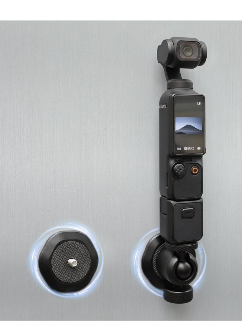 SOLARAE Adapter Camera Mount for Osmo Pocket 3, Quick Release Car Body Magnetic Holder, Metal Magnetic Dock Expansion Conversion Adapter, for Insta360 Go3 Steering Stand - Image 5