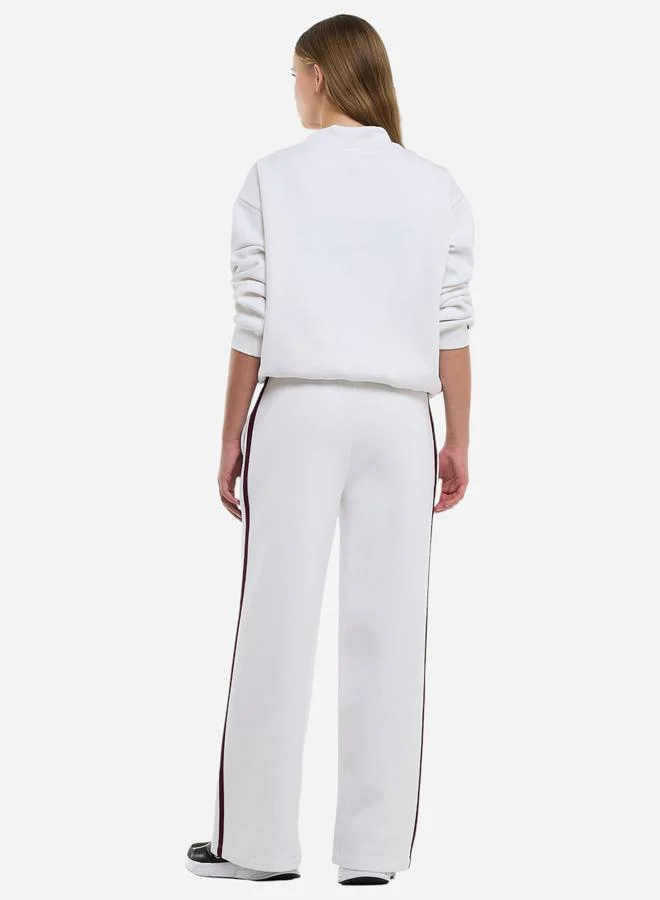 victor and jane White Quarter Zip Sweatshirt and Wide Leg Joggers Co-Ords