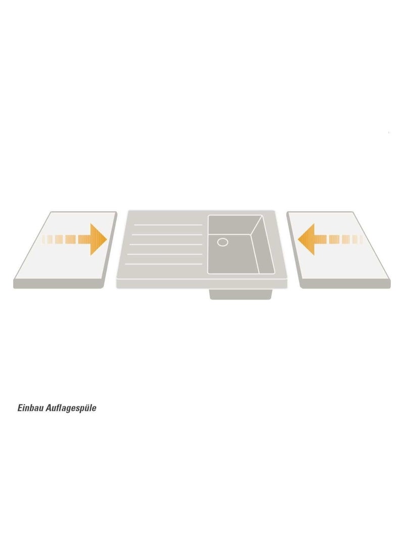 ASAHI حوض مطبخ من الفولاذ المقاوم للصدأ | حوض مزدوج 120x60 مع لوح تصريف | تصميم حديث بلون فضي/كروم | حوض حديث للكونترتوب للمطبخ | منظم حوض المطبخ (120x60 حوض مزدوج CL) - Image 3