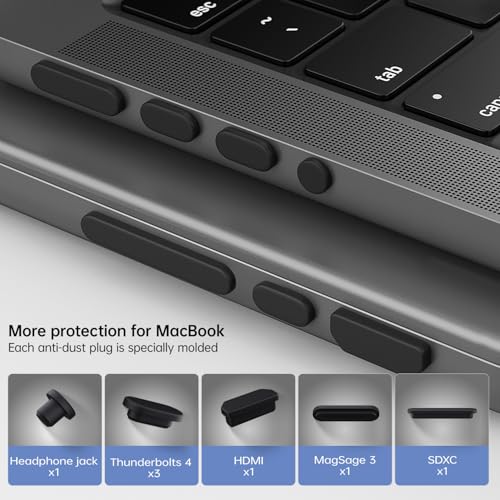 CaseBuy 7PCS Anti Dust Port Plugs Cover for MacBook Air 13 15.3 inch M4 M3 M2 M1 / 2025-2022 MacBook Pro 14" & 16" M5 M4 M3 M2 M1 Pro/Max, MacBook Port Accessories - Image 3