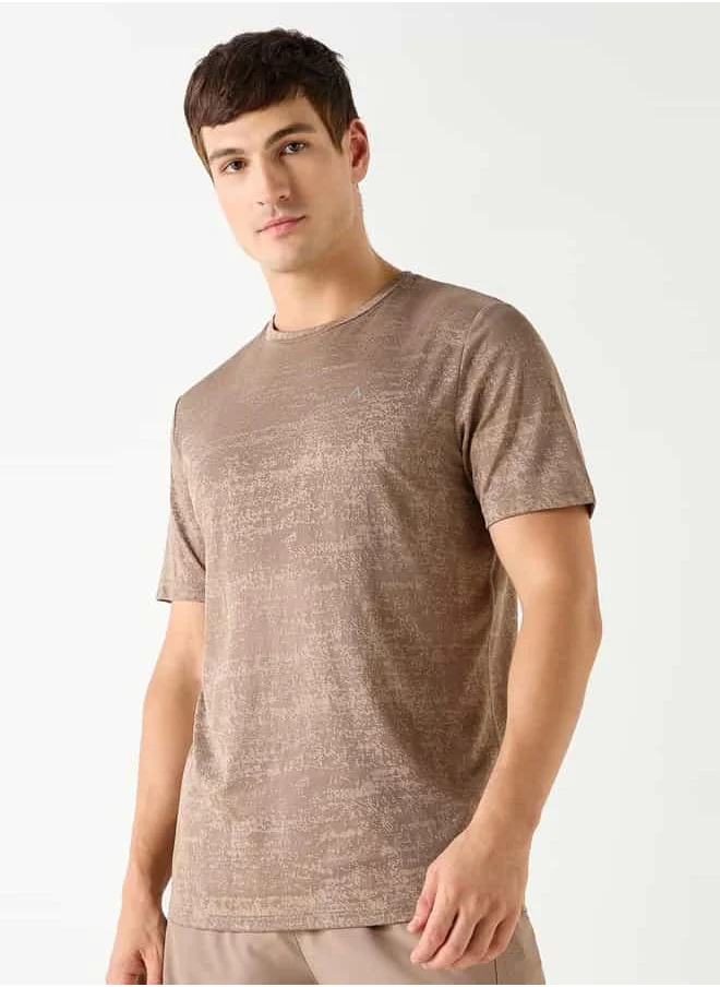 ADOT Textured Crew Neck T-shirt with Short Sleeves