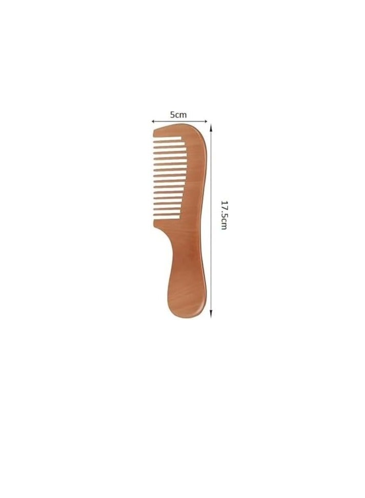 Wooden Hair Detangling Comb Suitable For All Hair Types Wide Teeth Handle Comb For Men Women Kids - Image 2