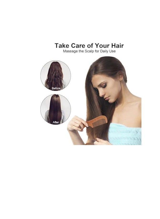 Wooden Hair Detangling Comb Suitable For All Hair Types Wide Teeth Handle Comb For Men Women Kids - Image 3